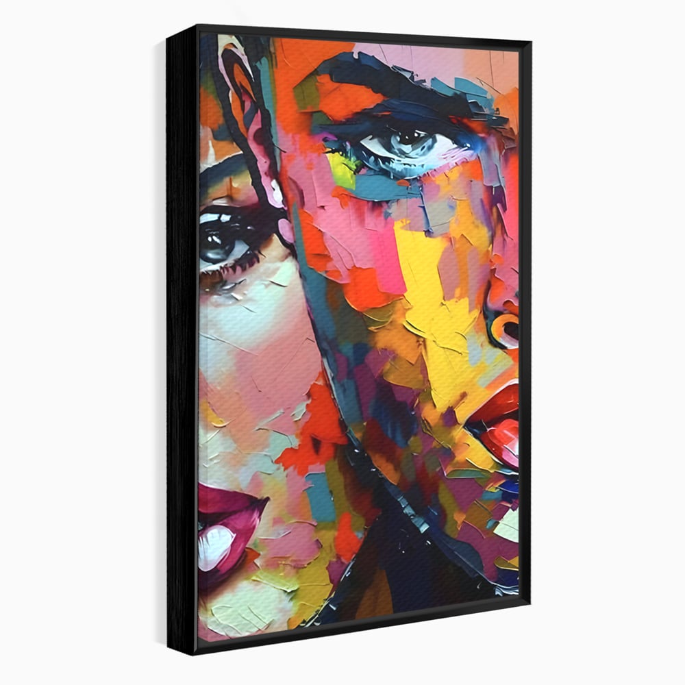 Tablou Canvas Premium LuxCanva® B1113, El Si Ea , Culori, Living, Fata, Baiat, Dormitor, Iubire, Priviri, Chipuri, Culori Vibrante