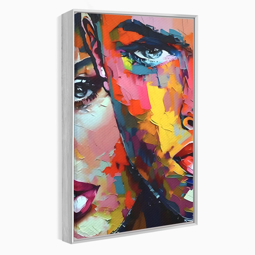 Tablou Canvas Premium LuxCanva® B1113, El Si Ea , Culori, Living, Fata, Baiat, Dormitor, Iubire, Priviri, Chipuri, Culori Vibrante