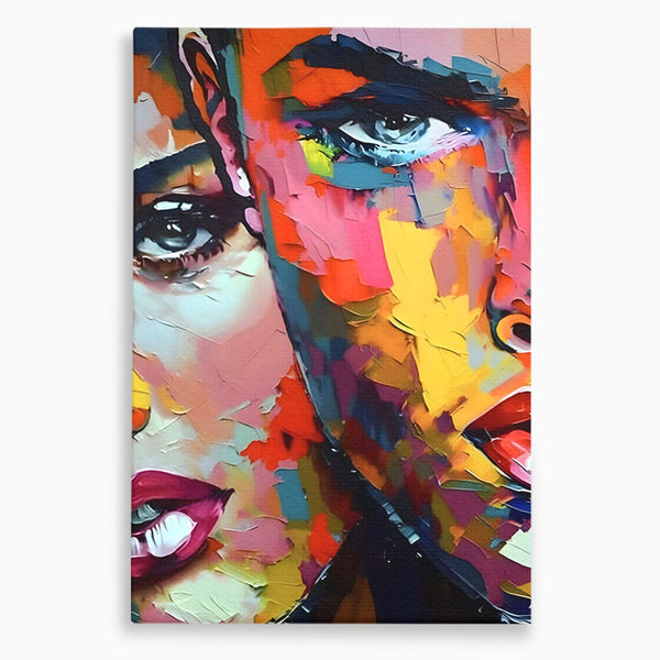 Tablou Canvas Premium LuxCanva® B1113, El Si Ea , Culori, Living, Fata, Baiat, Dormitor, Iubire, Priviri, Chipuri, Culori Vibrante