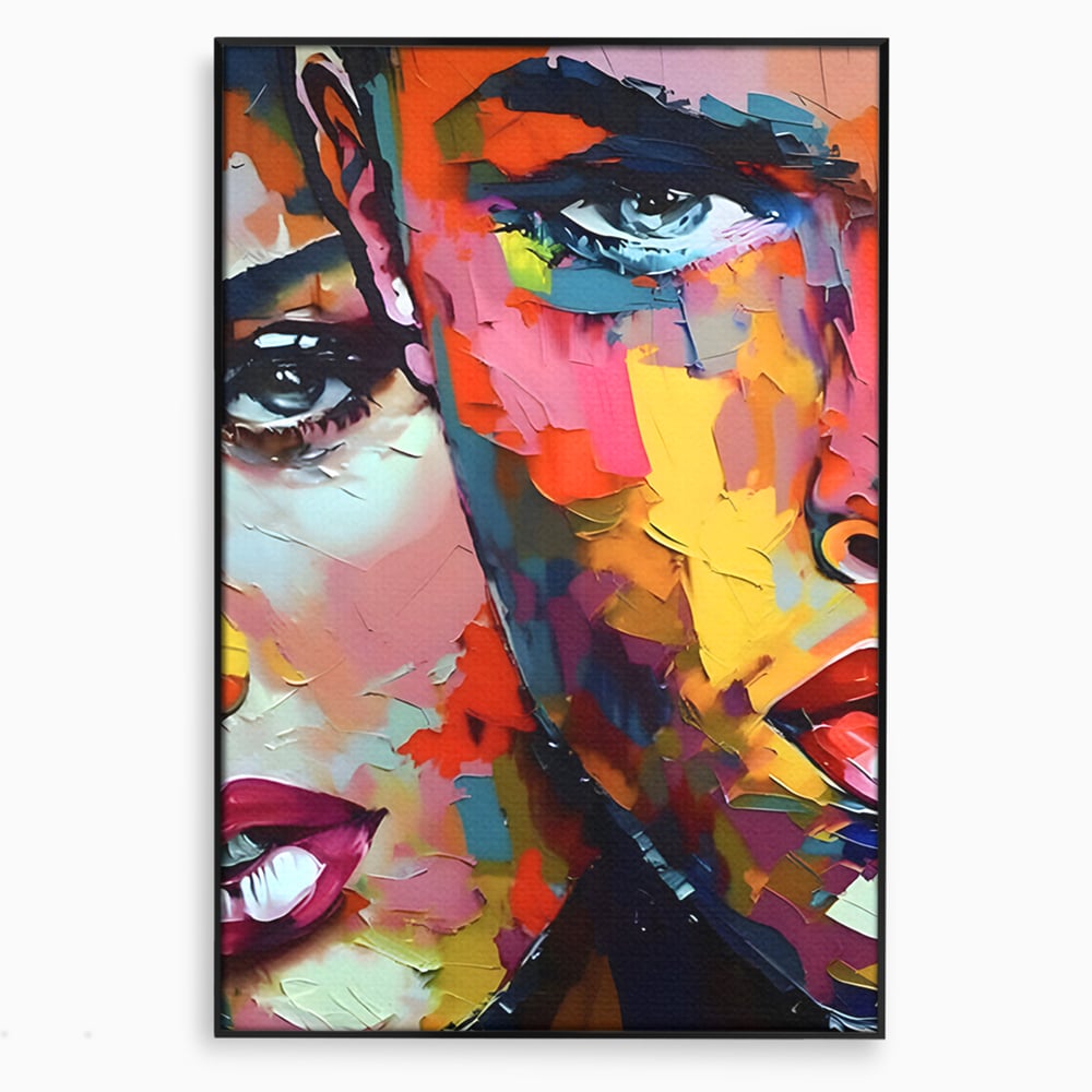 Tablou Canvas Premium LuxCanva® B1113, El Si Ea , Culori, Living, Fata, Baiat, Dormitor, Iubire, Priviri, Chipuri, Culori Vibrante