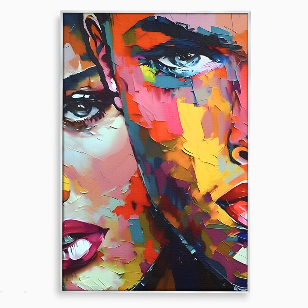 Tablou Canvas Premium LuxCanva® B1113, El Si Ea , Culori, Living, Fata, Baiat, Dormitor, Iubire, Priviri, Chipuri, Culori Vibrante