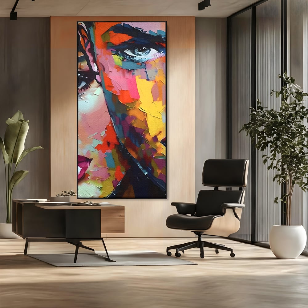 Tablou Canvas Premium LuxCanva® B1113, El Si Ea , Culori, Living, Fata, Baiat, Dormitor, Iubire, Priviri, Chipuri, Culori Vibrante