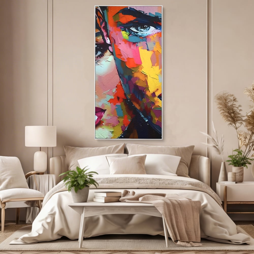 Tablou Canvas Premium LuxCanva® B1113, El Si Ea , Culori, Living, Fata, Baiat, Dormitor, Iubire, Priviri, Chipuri, Culori Vibrante