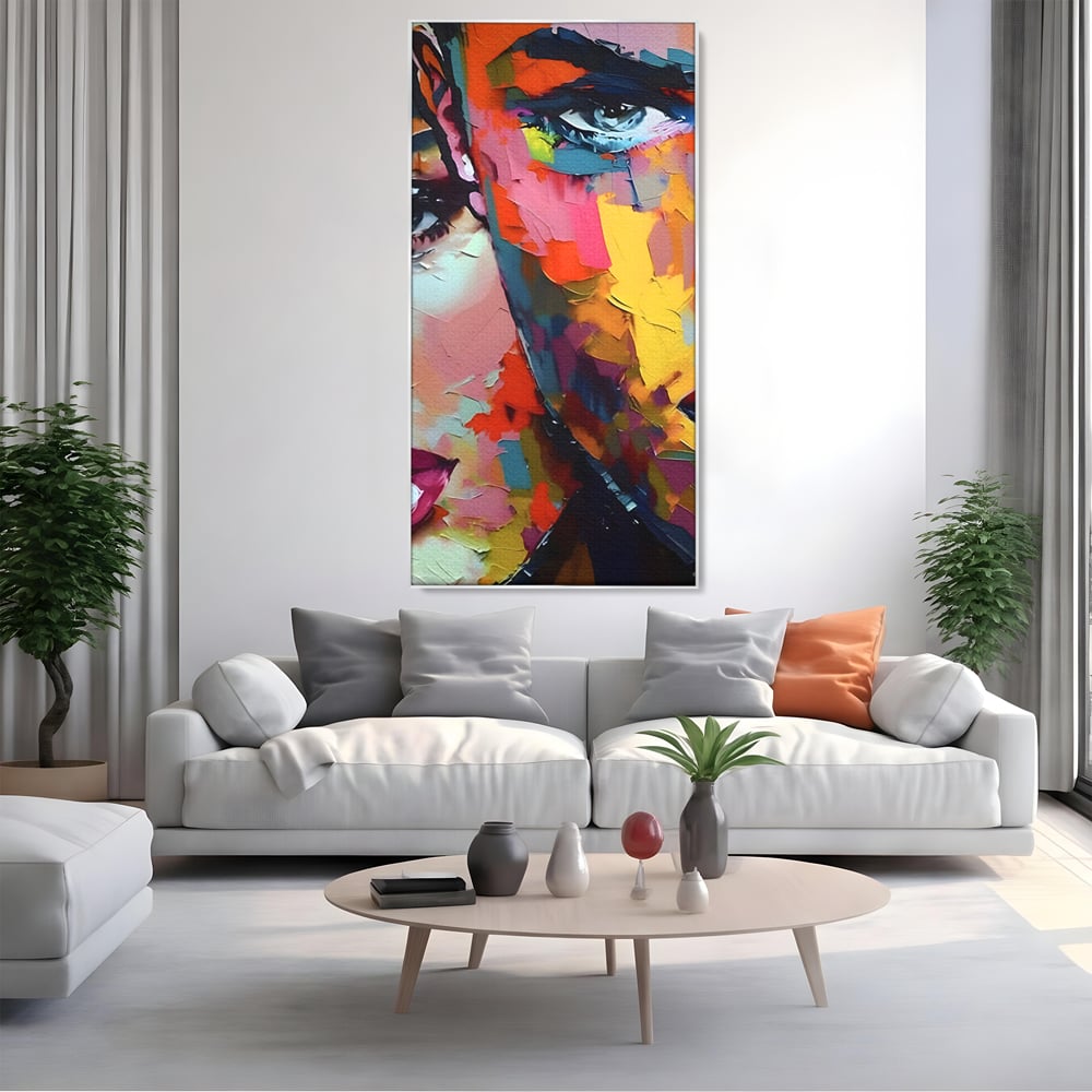Tablou Canvas Premium LuxCanva® B1113, El Si Ea , Culori, Living, Fata, Baiat, Dormitor, Iubire, Priviri, Chipuri, Culori Vibrante