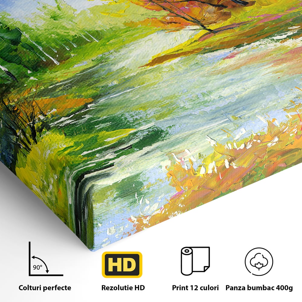Tablou Canvas Premium LuxCanva® B1115, Frumusetea Naturii , Natura, Dormitor, Padure, Living, Pomi, Culori Vibrante