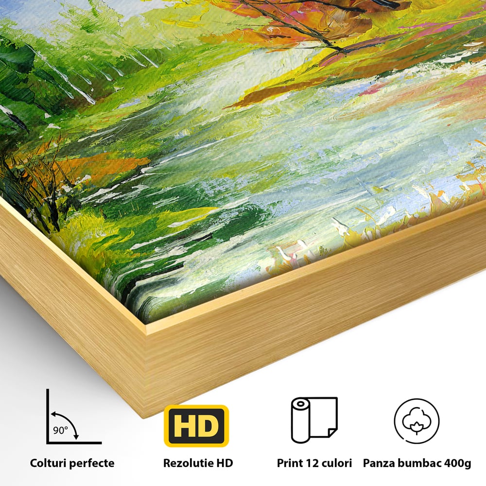 Tablou Canvas Premium LuxCanva® B1115, Frumusetea Naturii , Natura, Dormitor, Padure, Living, Pomi, Culori Vibrante