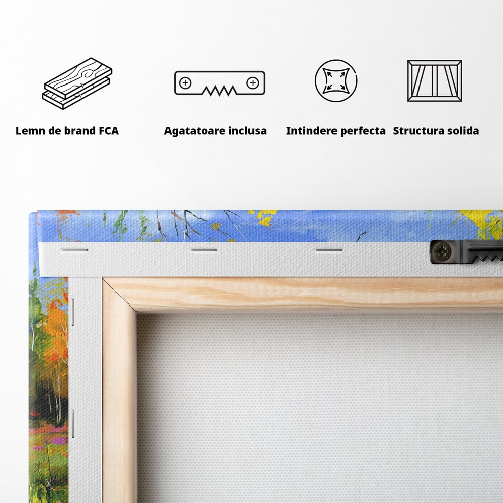 Tablou Canvas Premium LuxCanva® B1115, Frumusetea Naturii , Natura, Dormitor, Padure, Living, Pomi, Culori Vibrante