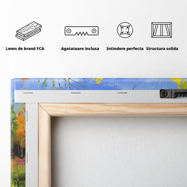 Tablou Canvas Premium LuxCanva® B1115, Frumusetea Naturii , Natura, Dormitor, Padure, Living, Pomi, Culori Vibrante