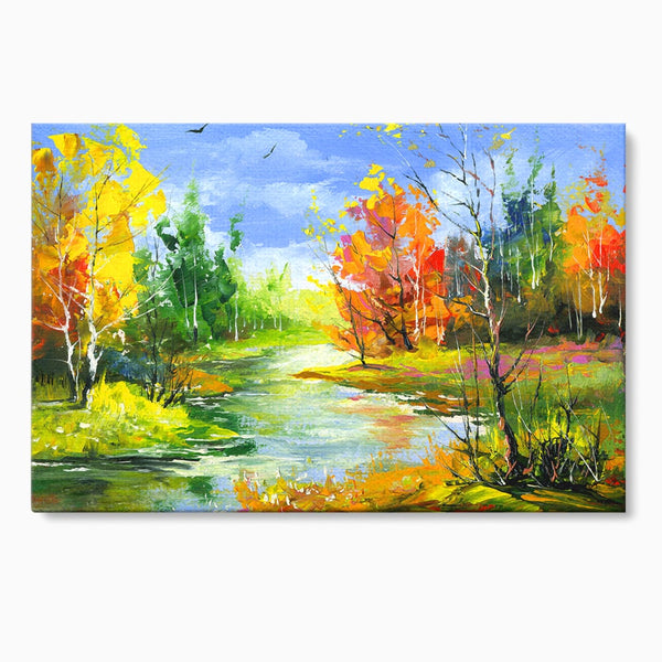 Tablou Canvas Premium LuxCanva® B1115, Frumusetea Naturii , Natura, Dormitor, Padure, Living, Pomi, Culori Vibrante