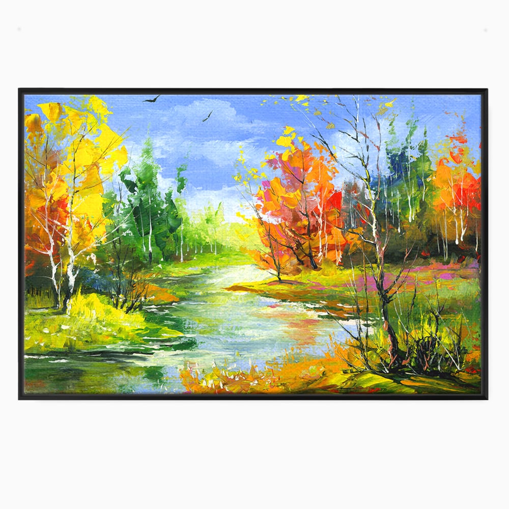 Tablou Canvas Premium LuxCanva® B1115, Frumusetea Naturii , Natura, Dormitor, Padure, Living, Pomi, Culori Vibrante