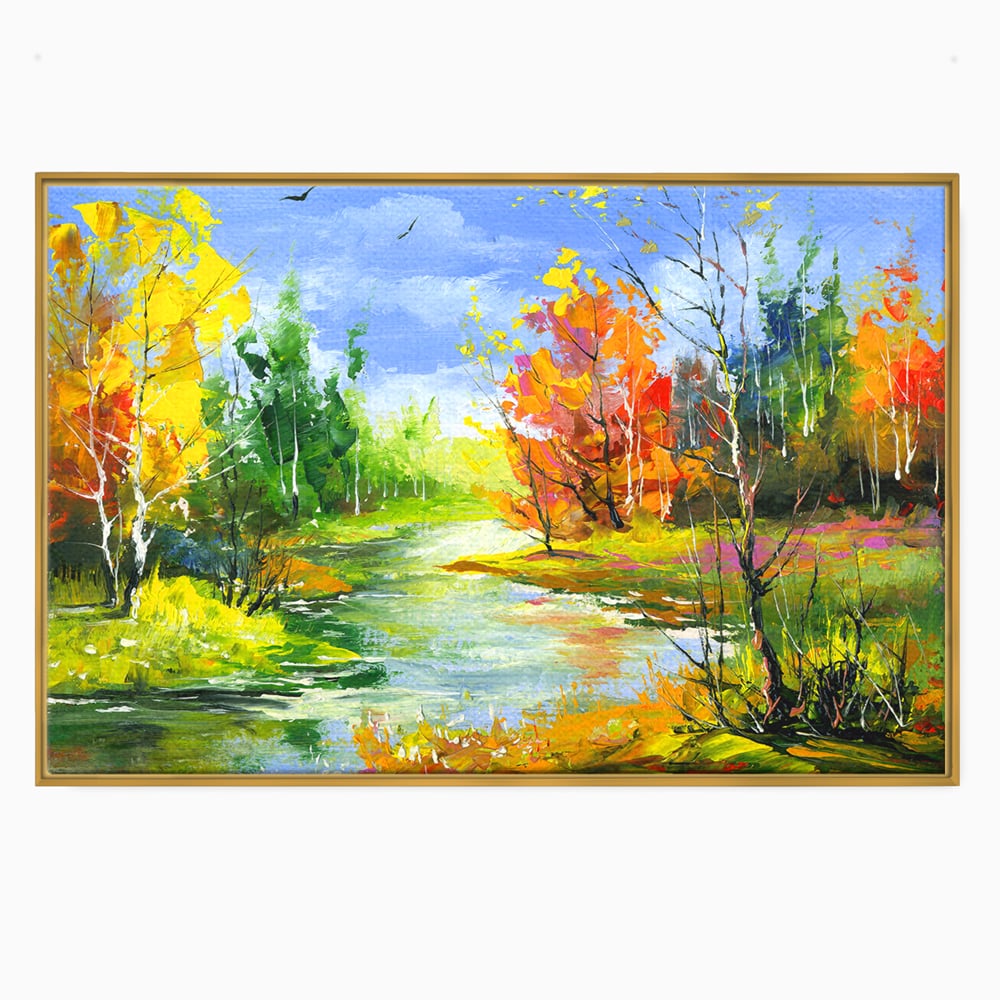 Tablou Canvas Premium LuxCanva® B1115, Frumusetea Naturii , Natura, Dormitor, Padure, Living, Pomi, Culori Vibrante