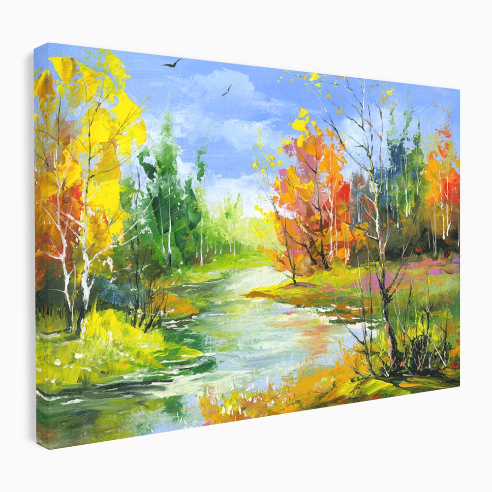 Tablou Canvas Premium LuxCanva® B1115, Frumusetea Naturii , Natura, Dormitor, Padure, Living, Pomi, Culori Vibrante