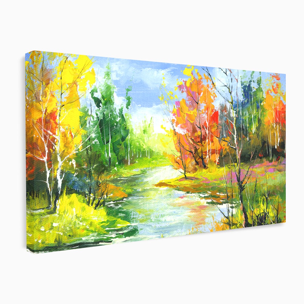 Tablou Canvas Premium LuxCanva® B1115, Frumusetea Naturii , Natura, Dormitor, Padure, Living, Pomi, Culori Vibrante