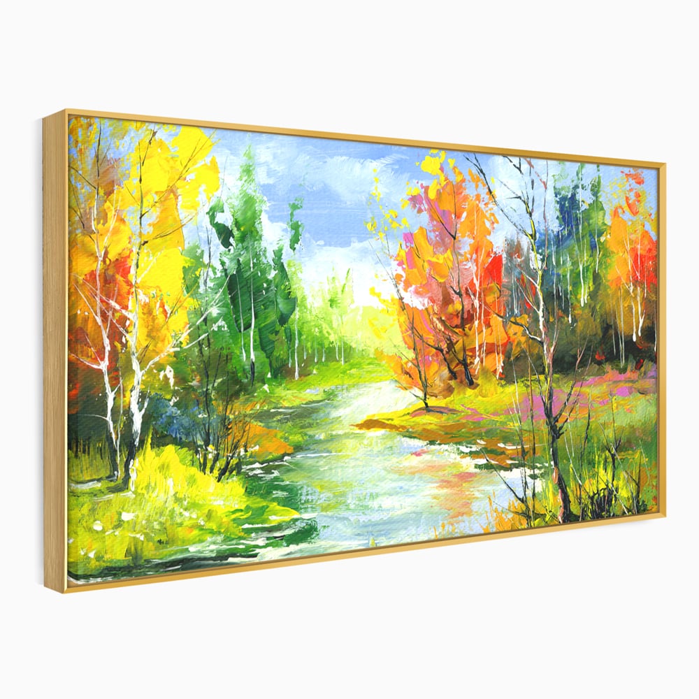 Tablou Canvas Premium LuxCanva® B1115, Frumusetea Naturii , Natura, Dormitor, Padure, Living, Pomi, Culori Vibrante