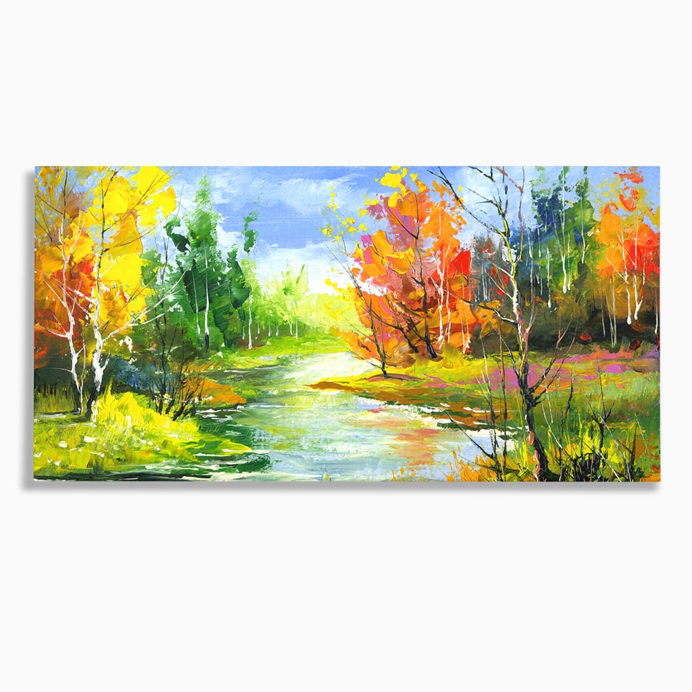 Tablou Canvas Premium LuxCanva® B1115, Frumusetea Naturii , Natura, Dormitor, Padure, Living, Pomi, Culori Vibrante