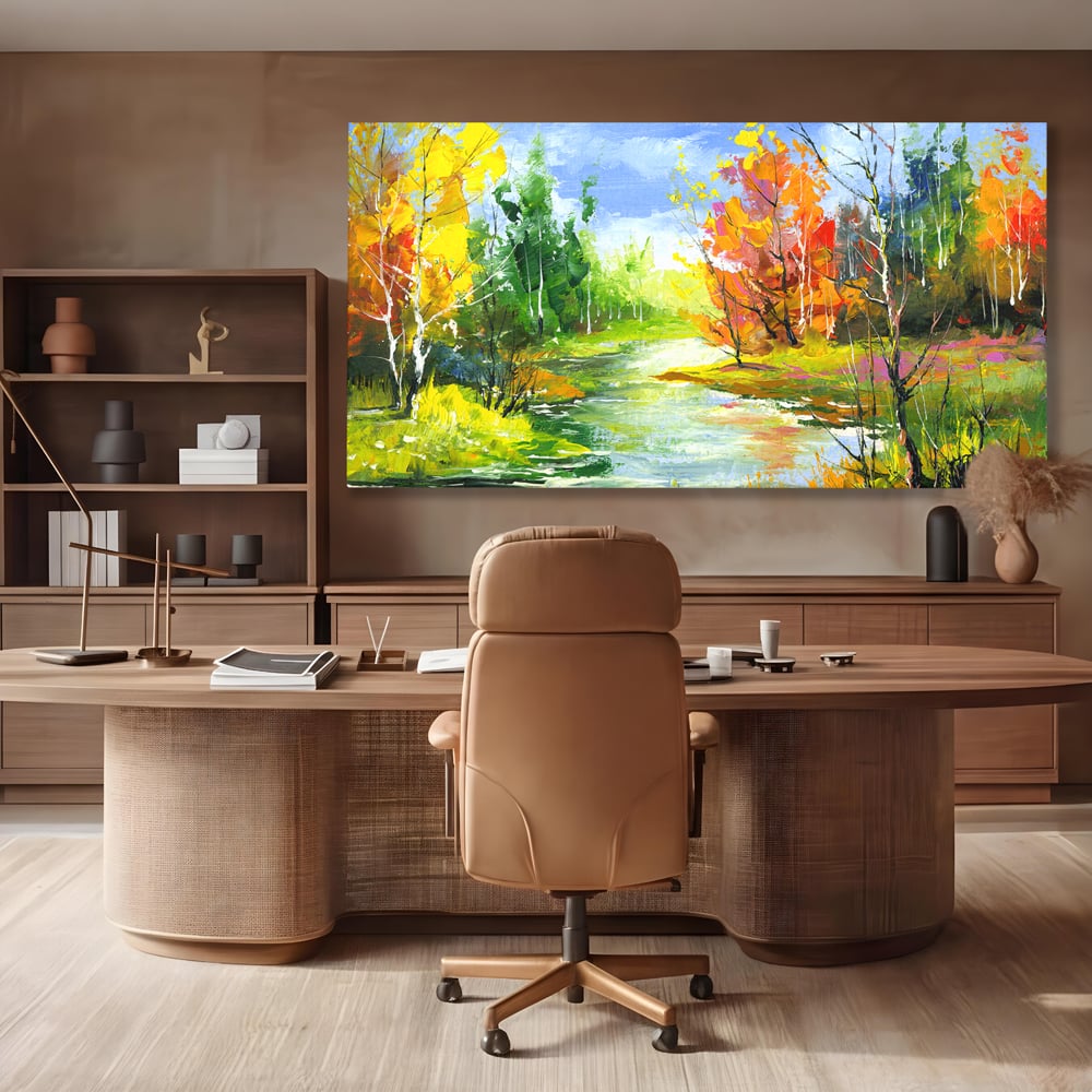Tablou Canvas Premium LuxCanva® B1115, Frumusetea Naturii , Natura, Dormitor, Padure, Living, Pomi, Culori Vibrante