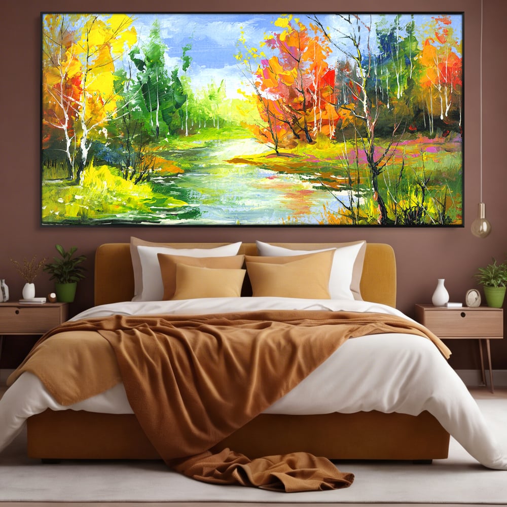 Tablou Canvas Premium LuxCanva® B1115, Frumusetea Naturii , Natura, Dormitor, Padure, Living, Pomi, Culori Vibrante