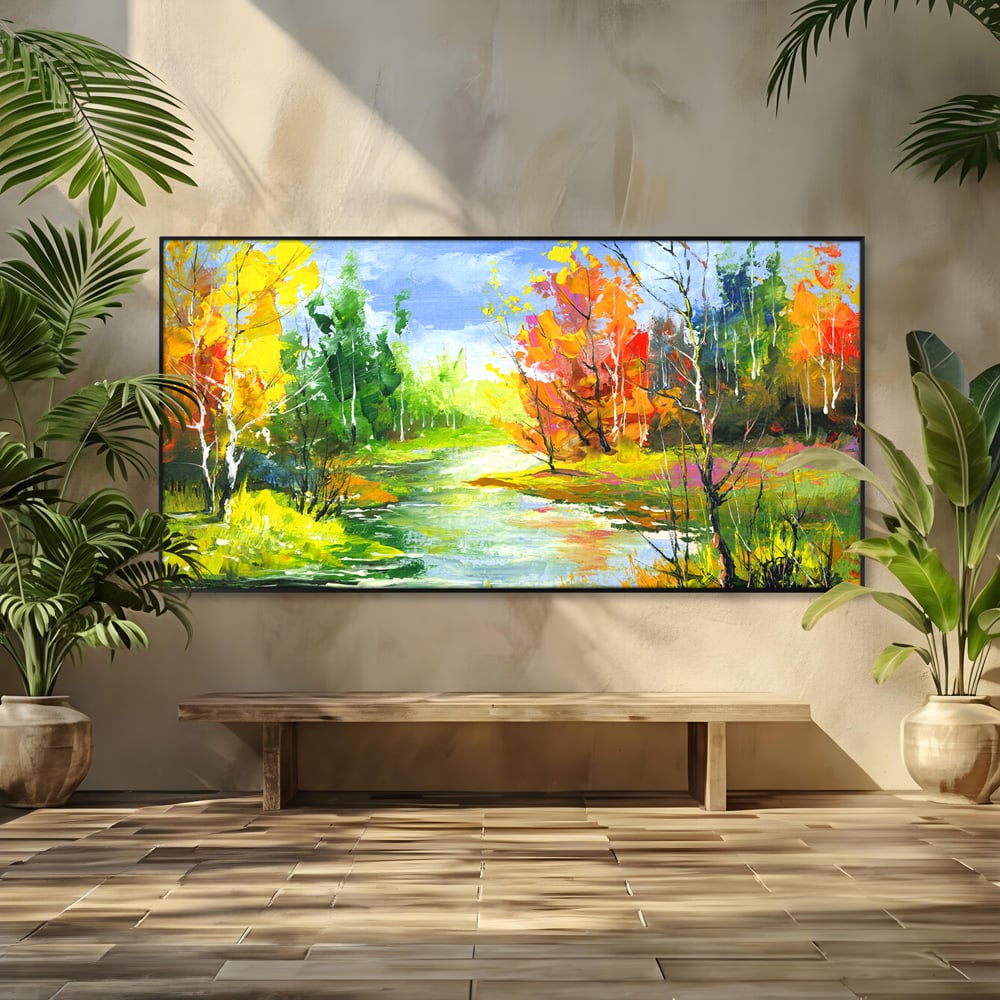 Tablou Canvas Premium LuxCanva® B1115, Frumusetea Naturii , Natura, Dormitor, Padure, Living, Pomi, Culori Vibrante