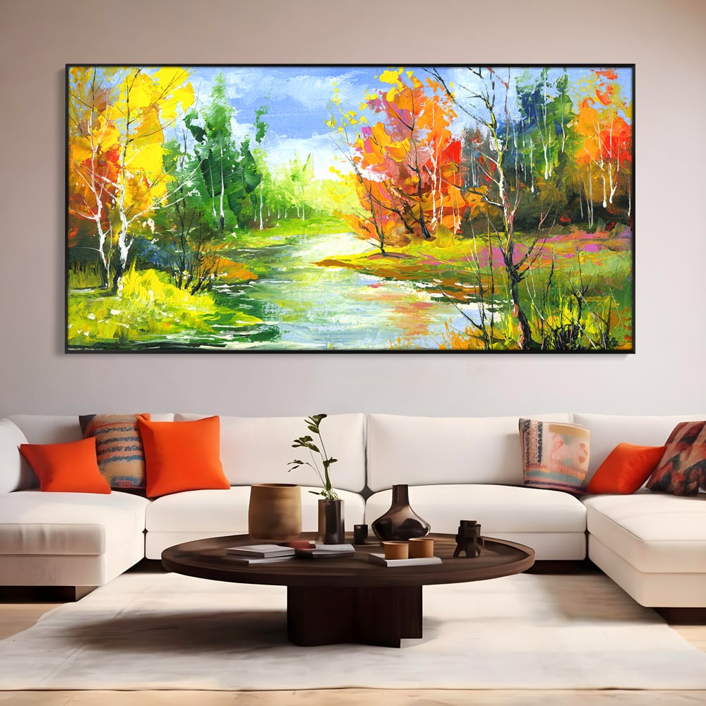 Tablou Canvas Premium LuxCanva® B1115, Frumusetea Naturii , Natura, Dormitor, Padure, Living, Pomi, Culori Vibrante
