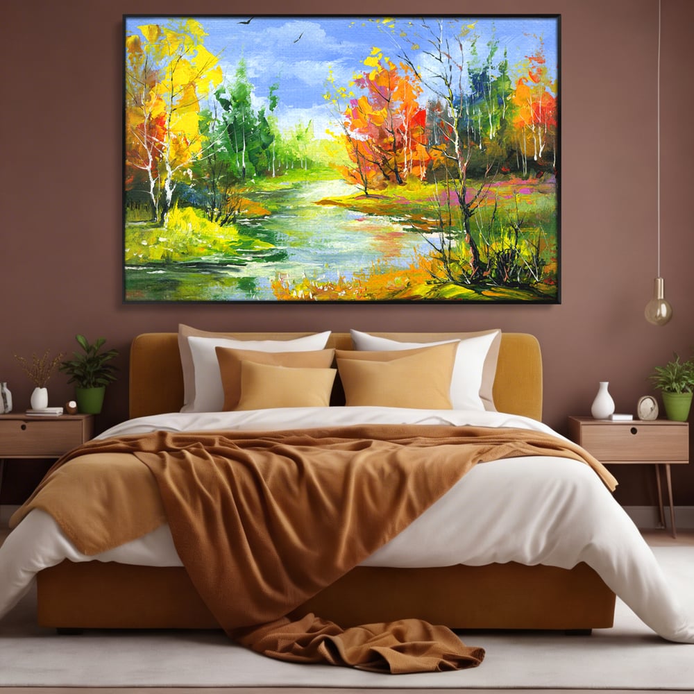 Tablou Canvas Premium LuxCanva® B1115, Frumusetea Naturii , Natura, Dormitor, Padure, Living, Pomi, Culori Vibrante