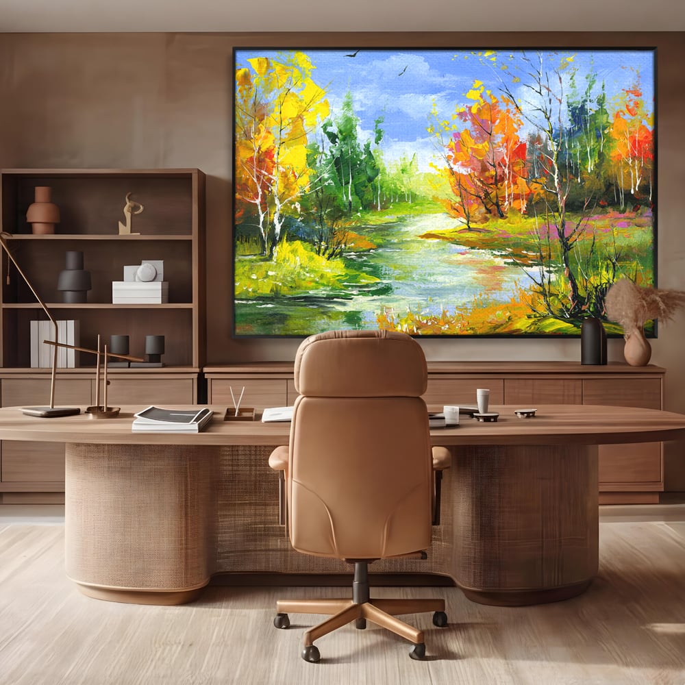 Tablou Canvas Premium LuxCanva® B1115, Frumusetea Naturii , Natura, Dormitor, Padure, Living, Pomi, Culori Vibrante