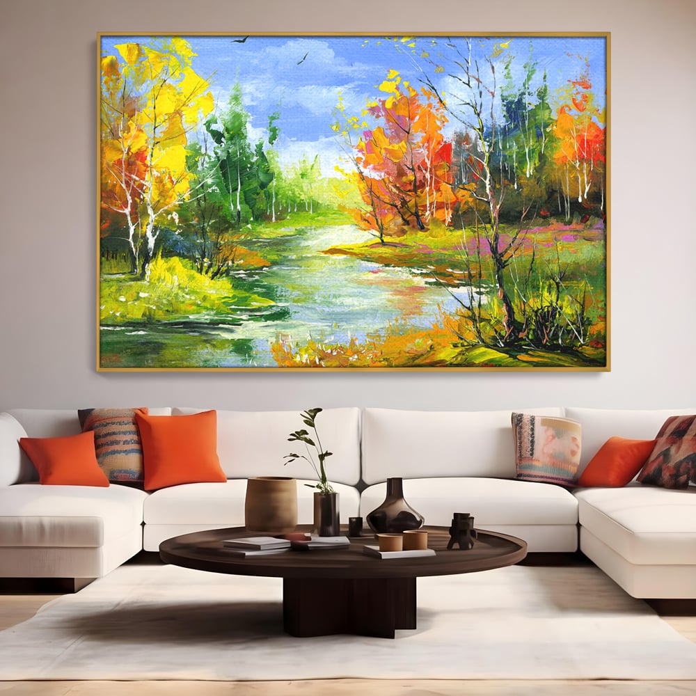 Tablou Canvas Premium LuxCanva® B1115, Frumusetea Naturii , Natura, Dormitor, Padure, Living, Pomi, Culori Vibrante