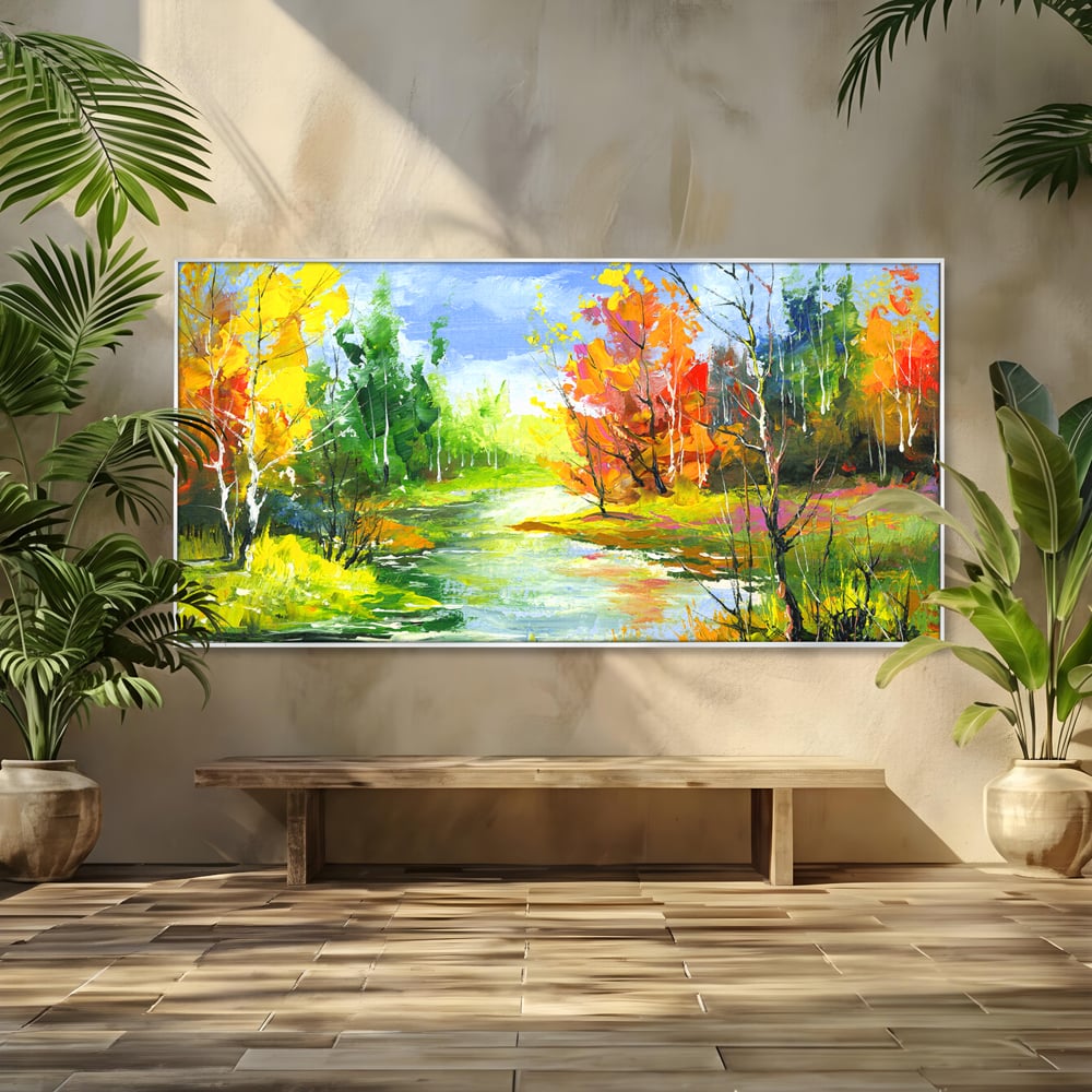 Tablou Canvas Premium LuxCanva® B1115, Frumusetea Naturii , Natura, Dormitor, Padure, Living, Pomi, Culori Vibrante