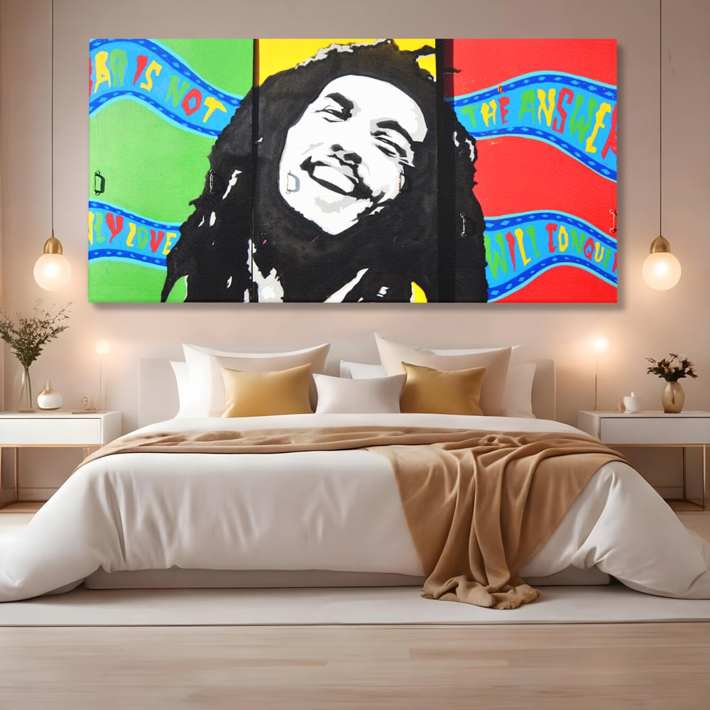 Tablou Canvas Premium LuxCanva® B1116, The Great Bob Marley , Muzician, Jamaica, Dormitor, Reggae, Living, Culori Vibrante