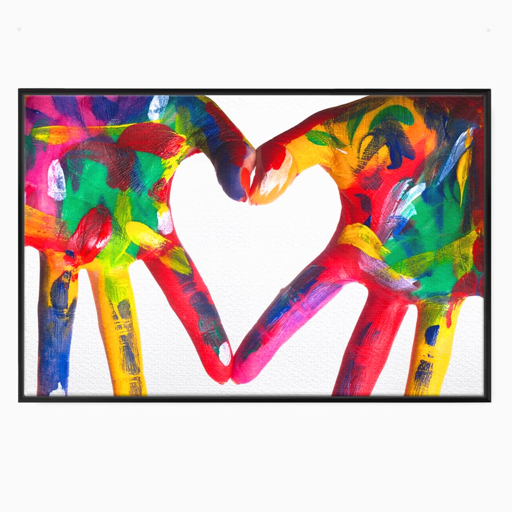 Tablou Canvas Premium LuxCanva® B1117, Loving Hands ,  Living, Inima, Maini, Dragoste, Iubiti, Sentimente, Culori Vibrante