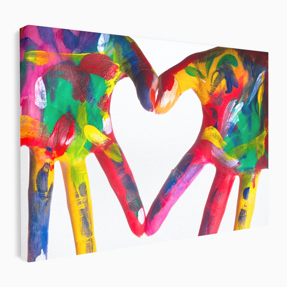 Tablou Canvas Premium LuxCanva® B1117, Loving Hands ,  Living, Inima, Maini, Dragoste, Iubiti, Sentimente, Culori Vibrante