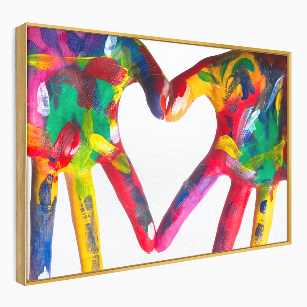 Tablou Canvas Premium LuxCanva® B1117, Loving Hands ,  Living, Inima, Maini, Dragoste, Iubiti, Sentimente, Culori Vibrante