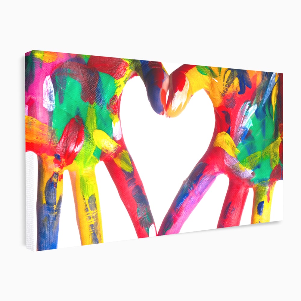 Tablou Canvas Premium LuxCanva® B1117, Loving Hands ,  Living, Inima, Maini, Dragoste, Iubiti, Sentimente, Culori Vibrante