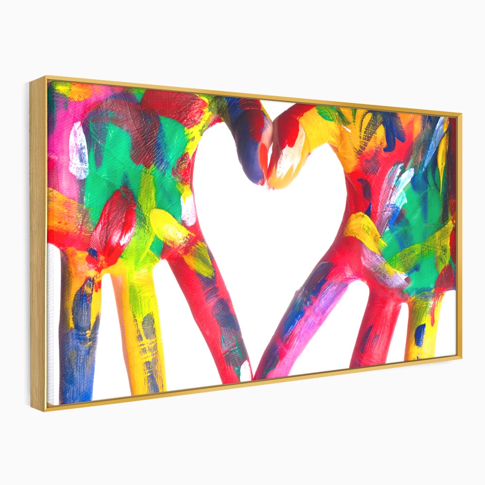 Tablou Canvas Premium LuxCanva® B1117, Loving Hands ,  Living, Inima, Maini, Dragoste, Iubiti, Sentimente, Culori Vibrante