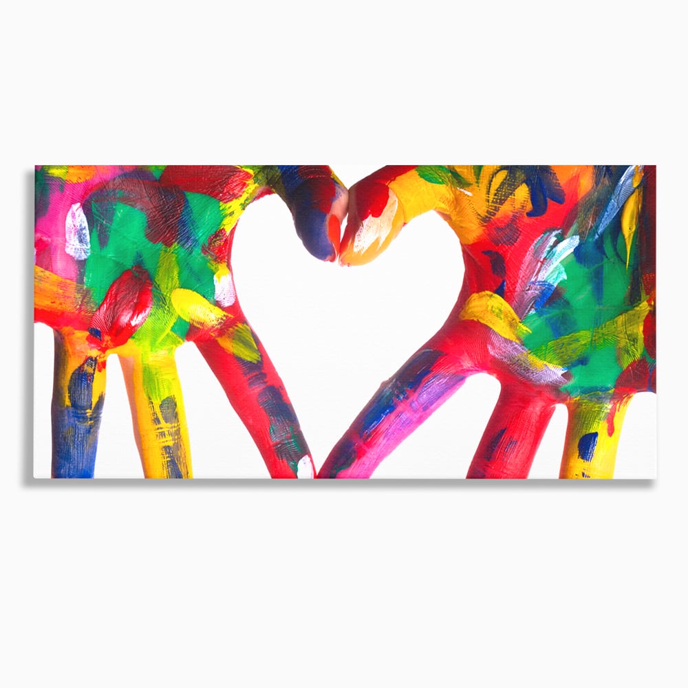 Tablou Canvas Premium LuxCanva® B1117, Loving Hands ,  Living, Inima, Maini, Dragoste, Iubiti, Sentimente, Culori Vibrante