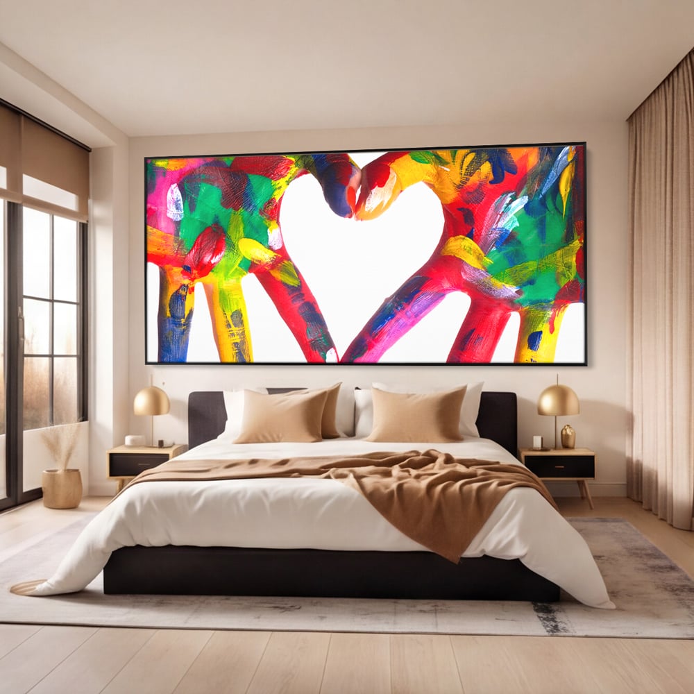 Tablou Canvas Premium LuxCanva® B1117, Loving Hands ,  Living, Inima, Maini, Dragoste, Iubiti, Sentimente, Culori Vibrante