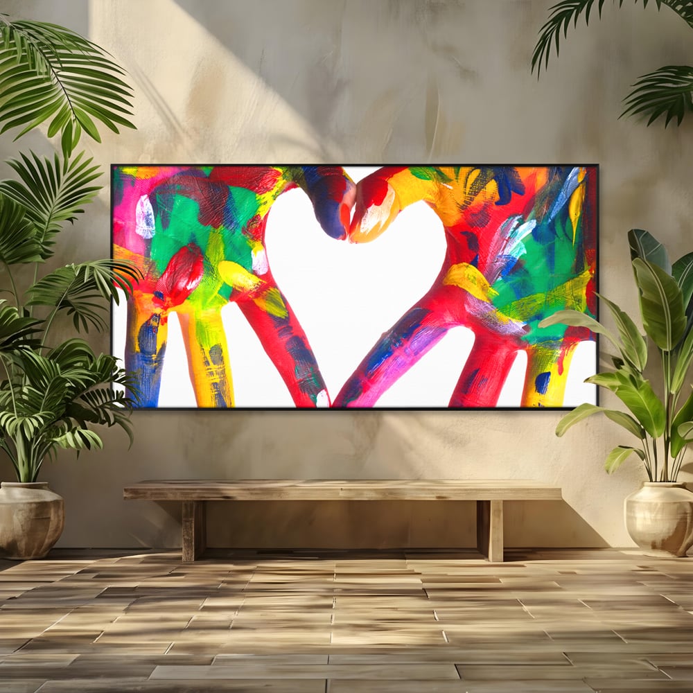 Tablou Canvas Premium LuxCanva® B1117, Loving Hands ,  Living, Inima, Maini, Dragoste, Iubiti, Sentimente, Culori Vibrante