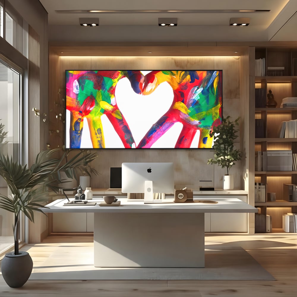 Tablou Canvas Premium LuxCanva® B1117, Loving Hands ,  Living, Inima, Maini, Dragoste, Iubiti, Sentimente, Culori Vibrante