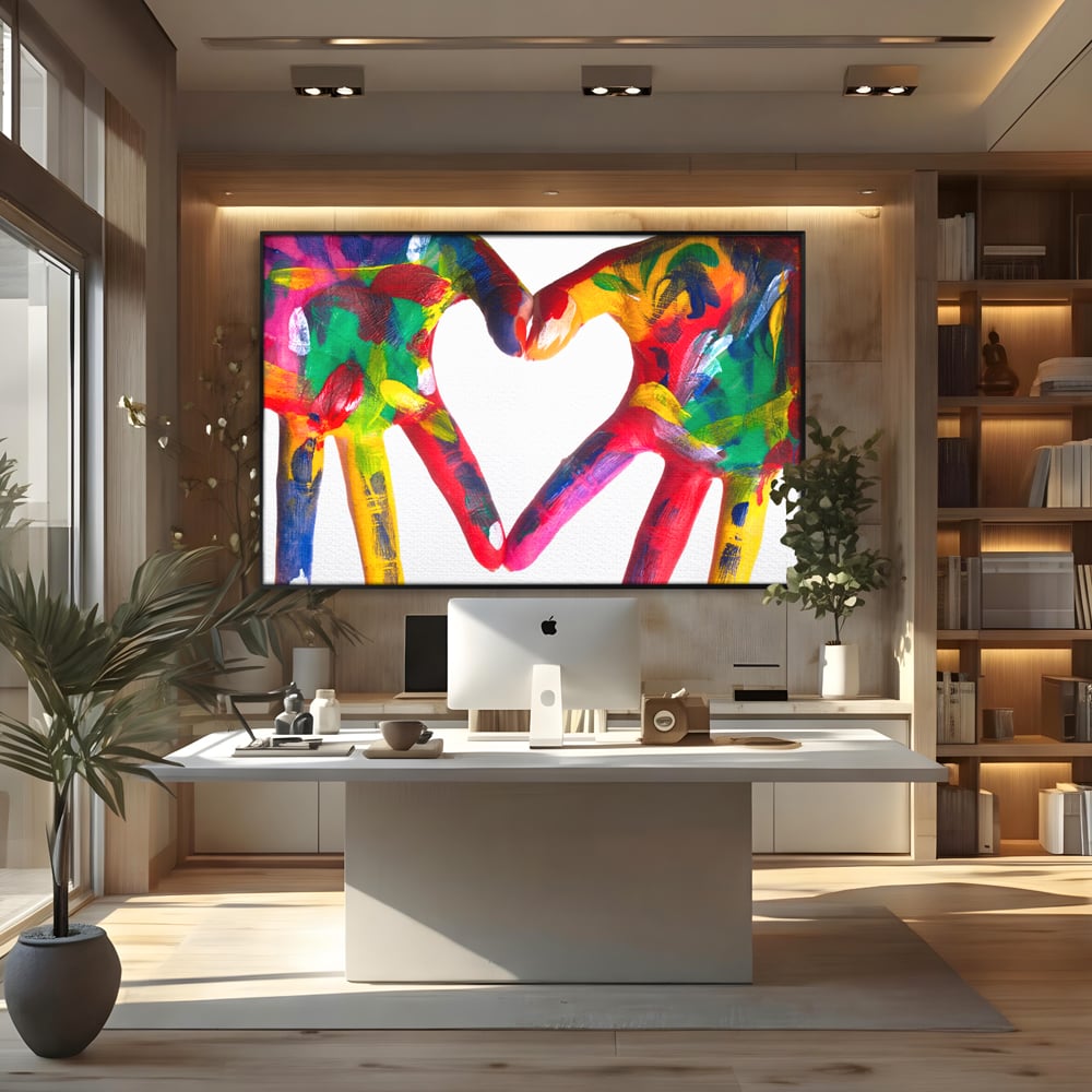 Tablou Canvas Premium LuxCanva® B1117, Loving Hands ,  Living, Inima, Maini, Dragoste, Iubiti, Sentimente, Culori Vibrante