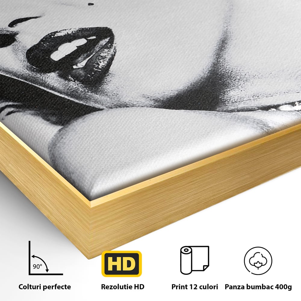 Tablou Canvas Premium LuxCanva® B1118, The Amazing Marilyn Monroe ,Living, Blonda, Actrita, Sex Simbol, PlayBoy, Dormitor, Alb Si Negru