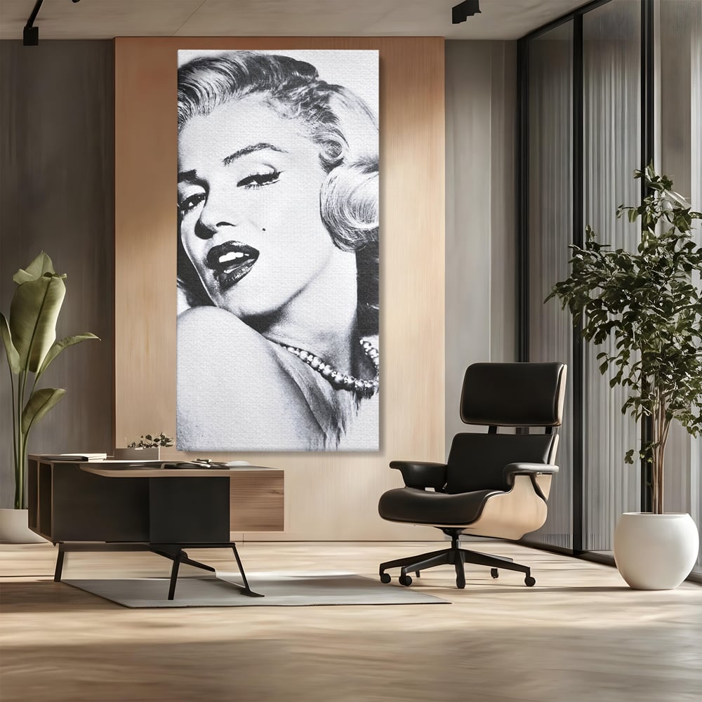 Tablou Canvas Premium LuxCanva® B1118, The Amazing Marilyn Monroe ,Living, Blonda, Actrita, Sex Simbol, PlayBoy, Dormitor, Alb Si Negru