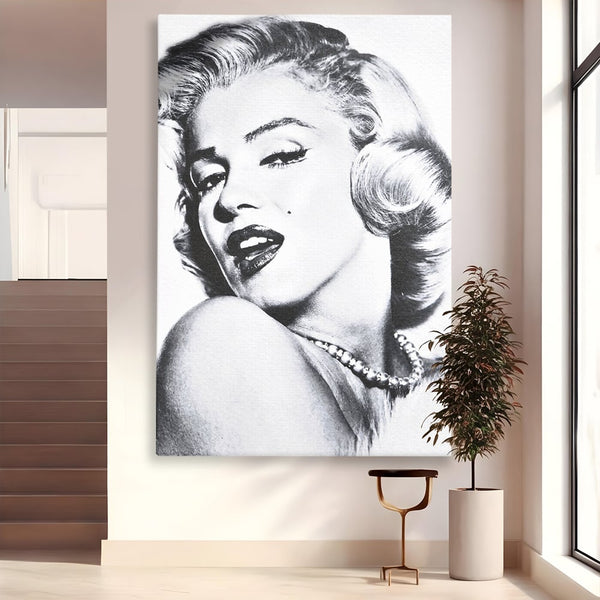 Tablou Canvas Premium LuxCanva® B1118, The Amazing Marilyn Monroe ,Living, Blonda, Actrita, Sex Simbol, PlayBoy, Dormitor, Alb Si Negru