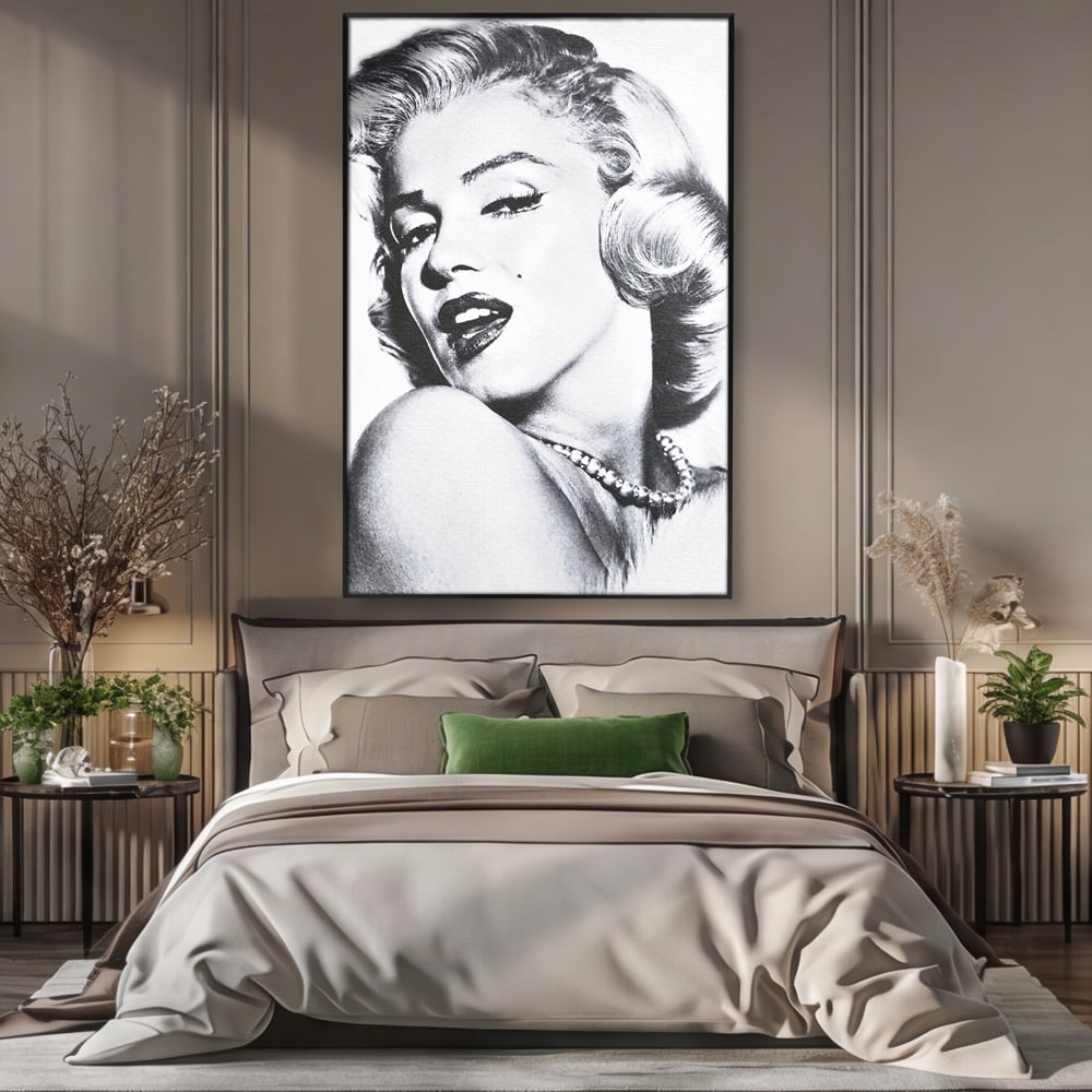 Tablou Canvas Premium LuxCanva® B1118, The Amazing Marilyn Monroe ,Living, Blonda, Actrita, Sex Simbol, PlayBoy, Dormitor, Alb Si Negru