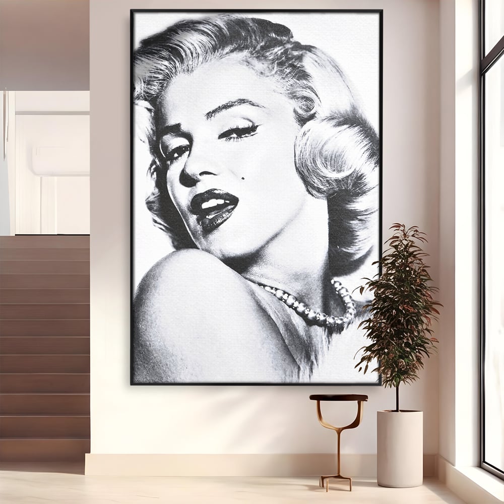 Tablou Canvas Premium LuxCanva® B1118, The Amazing Marilyn Monroe ,Living, Blonda, Actrita, Sex Simbol, PlayBoy, Dormitor, Alb Si Negru