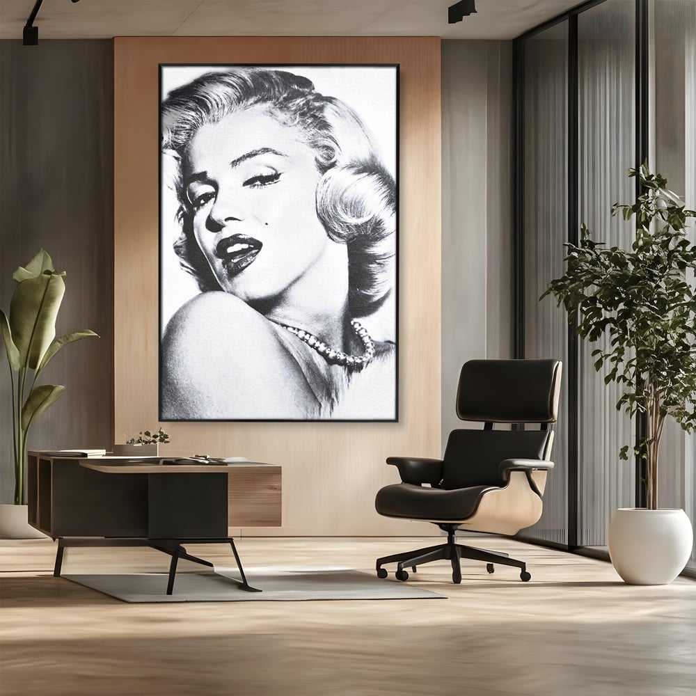 Tablou Canvas Premium LuxCanva® B1118, The Amazing Marilyn Monroe ,Living, Blonda, Actrita, Sex Simbol, PlayBoy, Dormitor, Alb Si Negru