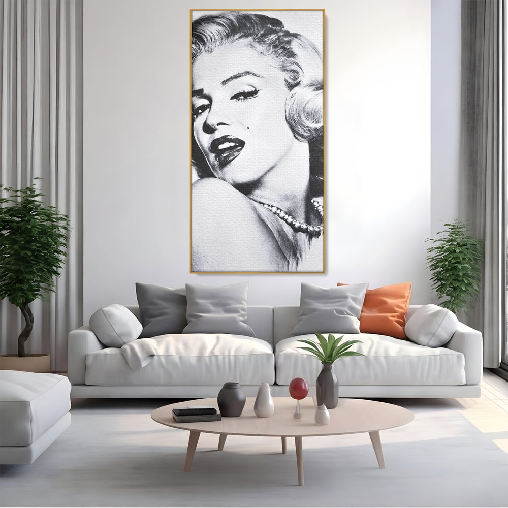 Tablou Canvas Premium LuxCanva® B1118, The Amazing Marilyn Monroe ,Living, Blonda, Actrita, Sex Simbol, PlayBoy, Dormitor, Alb Si Negru