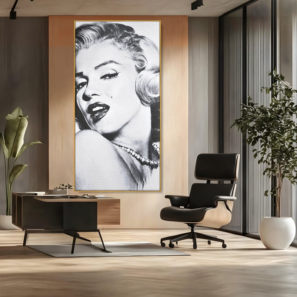 Tablou Canvas Premium LuxCanva® B1118, The Amazing Marilyn Monroe ,Living, Blonda, Actrita, Sex Simbol, PlayBoy, Dormitor, Alb Si Negru