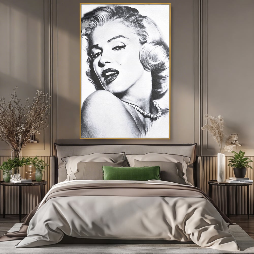 Tablou Canvas Premium LuxCanva® B1118, The Amazing Marilyn Monroe ,Living, Blonda, Actrita, Sex Simbol, PlayBoy, Dormitor, Alb Si Negru