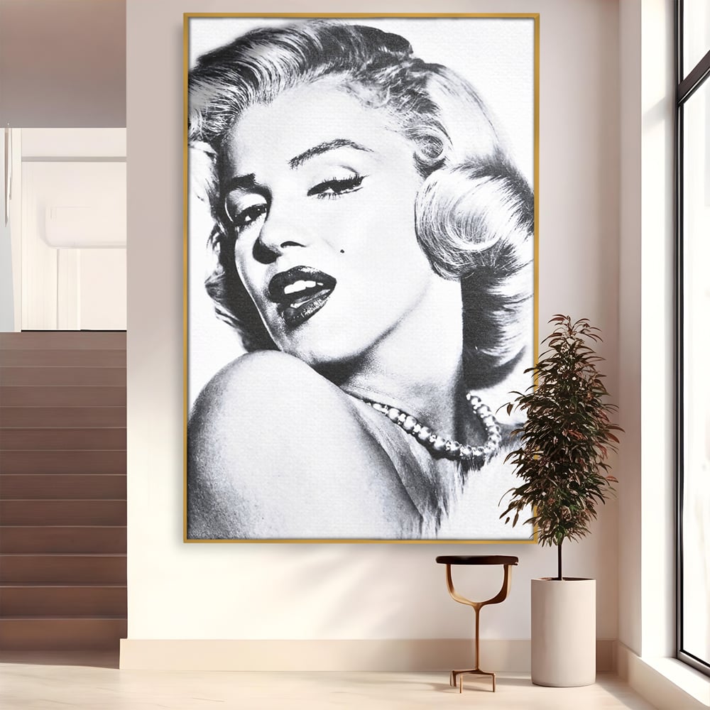 Tablou Canvas Premium LuxCanva® B1118, The Amazing Marilyn Monroe ,Living, Blonda, Actrita, Sex Simbol, PlayBoy, Dormitor, Alb Si Negru