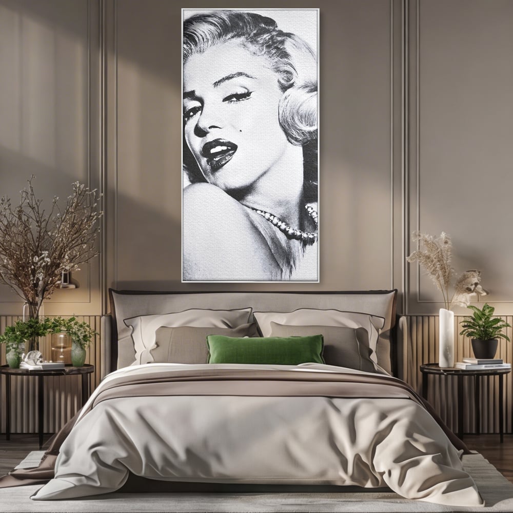 Tablou Canvas Premium LuxCanva® B1118, The Amazing Marilyn Monroe ,Living, Blonda, Actrita, Sex Simbol, PlayBoy, Dormitor, Alb Si Negru