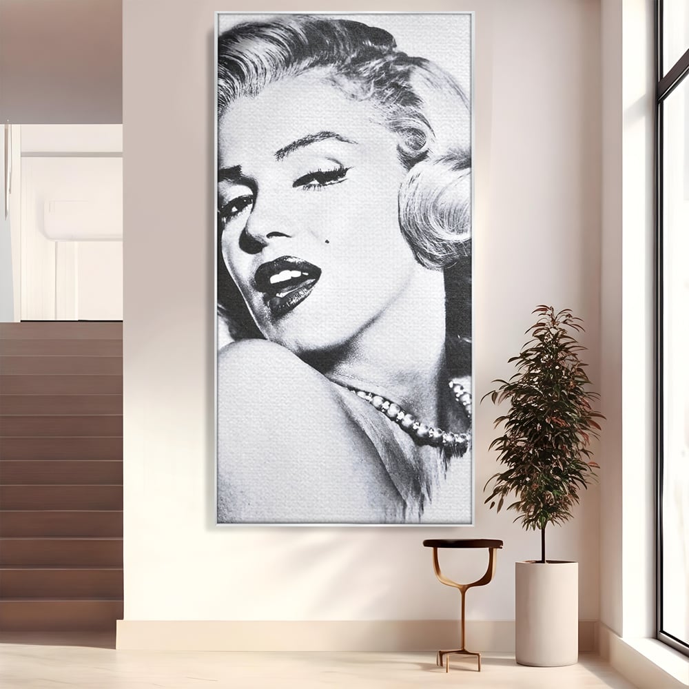 Tablou Canvas Premium LuxCanva® B1118, The Amazing Marilyn Monroe ,Living, Blonda, Actrita, Sex Simbol, PlayBoy, Dormitor, Alb Si Negru